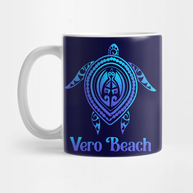 Vero Beach Florida Souvenirs Sea Turtle Blue Tribal Tattoo by kalponik